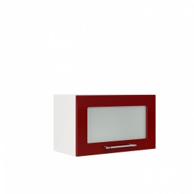 Бруклин ШВГС 600 Шкаф верхний горизонтальный со стеклом (Бетон белый/корпус Белый) в Тюмени - tyumen.katalogmebeli.com | фото