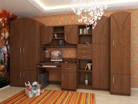 Буратино Детская Комплект мебели (Орех) в Тюмени - tyumen.katalogmebeli.com | фото