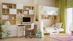 Детская комната Флёр (Белый/корпус Клен) в Тюмени - tyumen.katalogmebeli.com | фото