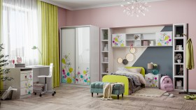 Детская комната Флер (Белый/корпус Выбеленное дерево) в Тюмени - tyumen.katalogmebeli.com | фото