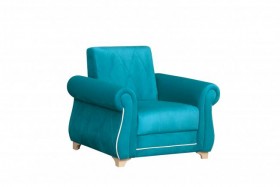 Кресло для отдыха "Порто" (велюр киви бирюза / микровельвет крем) в Тюмени - tyumen.katalogmebeli.com | фото