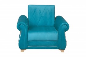 Кресло для отдыха "Порто" (велюр киви бирюза / микровельвет крем) в Тюмени - tyumen.katalogmebeli.com | фото 3