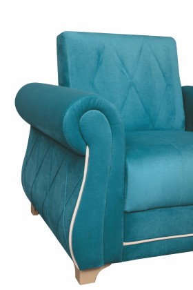 Кресло для отдыха "Порто" (велюр киви бирюза / микровельвет крем) в Тюмени - tyumen.katalogmebeli.com | фото 5