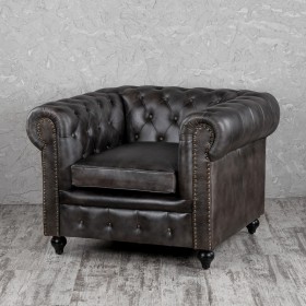 Кресло кожаное Лофт Честер (акация) в Тюмени - tyumen.katalogmebeli.com | фото
