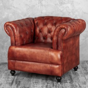 Кресло кожаное Лофт Честер-Нью (Коричневый) в Тюмени - tyumen.katalogmebeli.com | фото