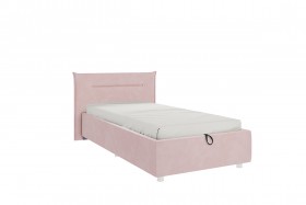 Кровать 0.9 Альба (Нежно-розовый велюр/под-мех) в Тюмени - tyumen.katalogmebeli.com | фото