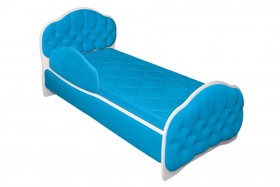 Кровать 160 Гармония 84 Ярко-голубой (мягкий бортик) в Тюмени - tyumen.katalogmebeli.com | фото