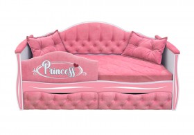 Кровать 160 серии Иллюзия 2 ящика 36 Розовый (мягкий бортик/подушки) в Тюмени - tyumen.katalogmebeli.com | фото 1