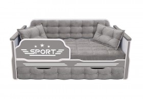 Кровать 170 серии Спорт 1 ящик 45 Серый (подушки) в Тюмени - tyumen.katalogmebeli.com | фото