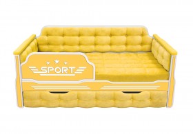Кровать 180 серии Спорт 1 ящик 74 Жёлтый (мягкие боковые накладки) в Тюмени - tyumen.katalogmebeli.com | фото