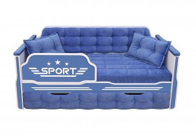 Кровать 190 серии Спорт 1 ящик 85 Синий (подушки) в Тюмени - tyumen.katalogmebeli.com | фото