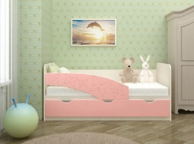 Кровать Бабочки 1,6м (Розовый металлик) в Тюмени - tyumen.katalogmebeli.com | фото 1