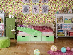 Кровать Бабочки 1,6м (Салатовый металлик) в Тюмени - tyumen.katalogmebeli.com | фото
