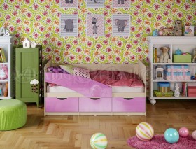 Кровать Бабочки 1,6м (Сиреневый металлик) в Тюмени - tyumen.katalogmebeli.com | фото