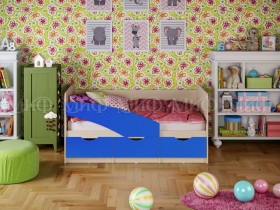 Кровать Бабочки 2,0м (Синий матовый) в Тюмени - tyumen.katalogmebeli.com | фото
