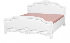 Кровать двойная 1400х2000 (комплект) Лотос (Белый/Белый Глянец) в Тюмени - tyumen.katalogmebeli.com | фото