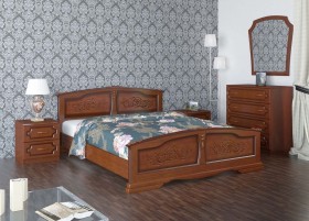 Кровать Елена из массива сосны 1200*2000 Орех в Тюмени - tyumen.katalogmebeli.com | фото
