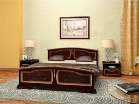 Кровать Елена из массива сосны 1400*2000 Орех Тёмный в Тюмени - tyumen.katalogmebeli.com | фото