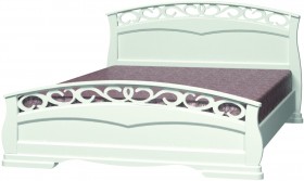 Кровать Грация-1 из массива сосны 1600*2000 Слоновая кость в Тюмени - tyumen.katalogmebeli.com | фото