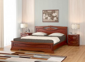 Кровать Карина-7 из массива сосны 1400*2000 Орех в Тюмени - tyumen.katalogmebeli.com | фото