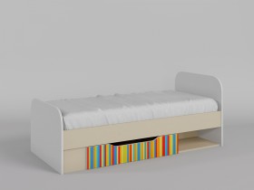 Кровать Клаксон без машинок 1650х750 (Белый/корпус Клен) в Тюмени - tyumen.katalogmebeli.com | фото