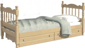 Кровать одинарная Аленка из массива сосны 800*1890 Сосна в Тюмени - tyumen.katalogmebeli.com | фото