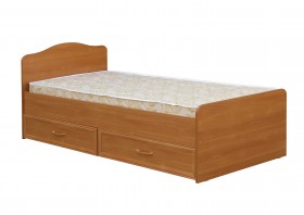 Кровать одинарная с ящиками 800-1 без матраса (круглые спинки) Вишня Оксфорд в Тюмени - tyumen.katalogmebeli.com | фото