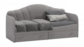 Кровать с мягкой спинкой и ящиками «Сабрина» 900 Светло-серый в Тюмени - tyumen.katalogmebeli.com | фото