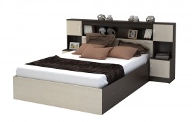Кровать с прикроватным блоком КР 552 Спальня Basya (венге/белфорт) в Тюмени - tyumen.katalogmebeli.com | фото