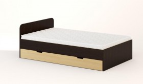 Кровать с ящиками 1200 (Венге/Беленый дуб) в Тюмени - tyumen.katalogmebeli.com | фото