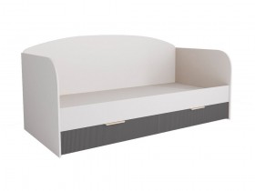 Кровать с ящиками ДКД 2000.1 Лавис (Белый софт/Графит софт/корпус Белый) в Тюмени - tyumen.katalogmebeli.com | фото