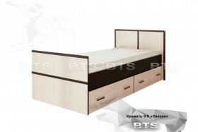 Кровать Сакура с настилом и ящиками 0,9 (Венге/Лоредо) в Тюмени - tyumen.katalogmebeli.com | фото