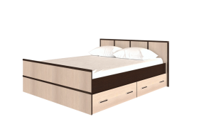Кровать Сакура с настилом и ящиками 1,4 (Венге/Лоредо) в Тюмени - tyumen.katalogmebeli.com | фото