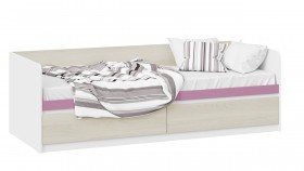 Кровать «Сканди» с 2 ящиками Дуб Гарден/Белый/Лиловый в Тюмени - tyumen.katalogmebeli.com | фото