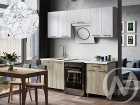 Кухня Ребекка 2.0м (корпус белый/белый, графит) 26мм мрамор итальянский в Тюмени - tyumen.katalogmebeli.com | фото