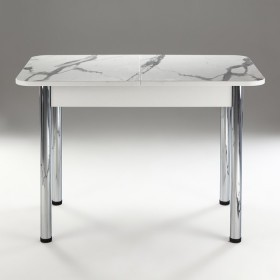 Кухонный стол 1100*700/400 ф 2 Пластик, мрамор белый в Тюмени - tyumen.katalogmebeli.com | фото