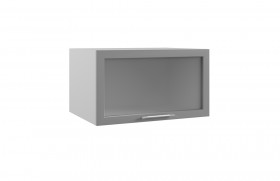 Квадро ГВПГС 800 шкаф верхний горизонтальный глубокий со стеклом высокий (Железо/корпус Серый) в Тюмени - tyumen.katalogmebeli.com | фото