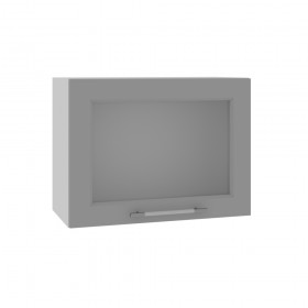 Квадро ВПГС 600 шкаф верхний горизонтальный со стеклом высокий (Железо/корпус Серый) в Тюмени - tyumen.katalogmebeli.com | фото