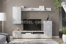 Мебель для гостиной МГС 4 (Белый/Цемент светлый) в Тюмени - tyumen.katalogmebeli.com | фото