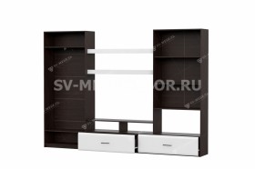 Мебель для гостиной МГС 7 Исполнение 1 Дуб Венге/Белый глянец в Тюмени - tyumen.katalogmebeli.com | фото