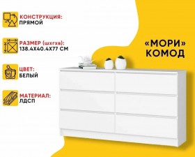 МС Мори Комод МК 1380.6 (МП/3) Белый в Тюмени - tyumen.katalogmebeli.com | фото 20