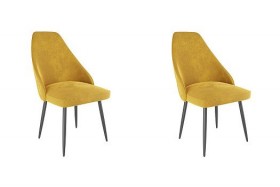 Набор стульев Милан 2 шт (желтый велюр/черный) в Тюмени - tyumen.katalogmebeli.com | фото