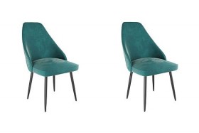 Набор стульев Милан 2 шт (зеленый велюр/черный) в Тюмени - tyumen.katalogmebeli.com | фото