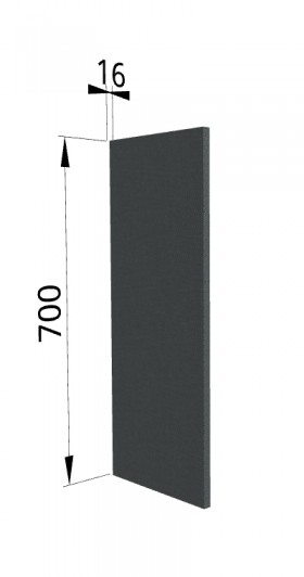Панель торцевая П Квадро (для шкафа верхнего) Железо в Тюмени - tyumen.katalogmebeli.com | фото