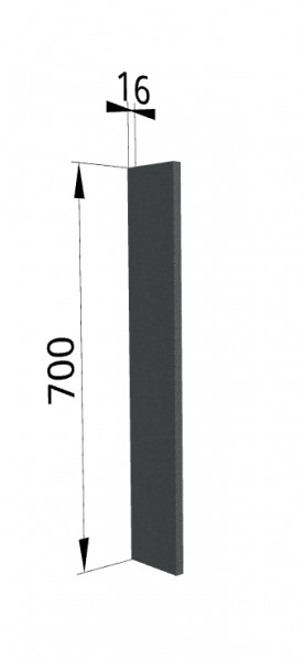 Панель торцевая ПТ 400 Квадро (для шкафа торцевого верхнего) Железо в Тюмени - tyumen.katalogmebeli.com | фото