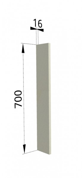 Панель торцевая ПТ 400 Квадро (для шкафа торцевого верхнего) Ваниль кожа в Тюмени - tyumen.katalogmebeli.com | фото
