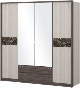 Шкаф четырехстворчатый с зеркалом Шк69.1 Николь в Тюмени - tyumen.katalogmebeli.com | фото
