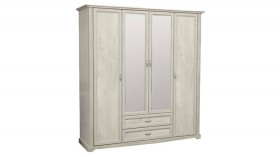 Шкаф для одежды "Сохо" (бетон пайн белый/2 ящика/зеркало) в Тюмени - tyumen.katalogmebeli.com | фото