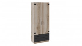 Шкаф для одежды комбинированный «Окланд» (Фон Черный/Дуб Делано) в Тюмени - tyumen.katalogmebeli.com | фото