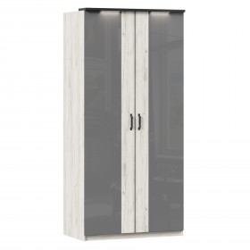 Техно ЛД 678.130.000.007 Шкаф 2-хстворчатый с комбинированными дверями (Дуб Крафт белый/Серый шифер) в Тюмени - tyumen.katalogmebeli.com | фото